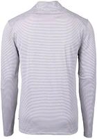 Cutter and Buck Cincinnati Bengals Mens Grey Mono Virtue Eco Pique Micro Stripe Long Sleeve Qtr Zi..