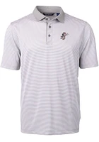 Cutter and Buck Cincinnati Reds Grey Cooperstown Virtue Eco Pique Micro Stripe Big Tall Polo