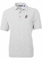 Cutter and Buck Cincinnati Reds Mens Grey Cooperstown Virtue Eco Pique Botanical Short Sleeve Po..