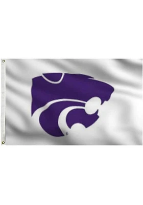 K-State Wildcats 3x5 White Grommet White Silk Screen Grommet Flag