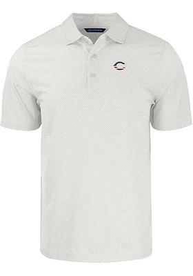 Cutter and Buck Cincinnati Reds White Stars Stripes Pike Symmetry Big Tall Polo