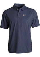 Cutter and Buck Cincinnati Reds Mens Navy Blue Stars Stripes Pike Symmetry Short Sleeve Polo