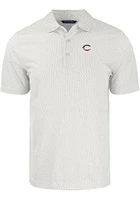 Cutter and Buck Cincinnati Reds Mens White Stars Stripes Pike Symmetry Short Sleeve Polo