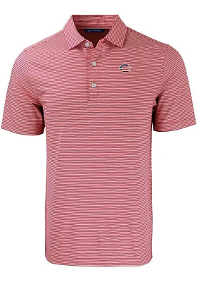 Cutter and Buck Cincinnati Reds Mens Red Stars Stripes Forge Double Stripe Short Sleeve Polo