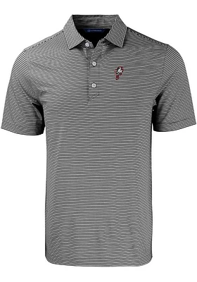 Cutter and Buck Ohio State Buckeyes Mens Vault Forge Double Stripe Short Sleeve Polo