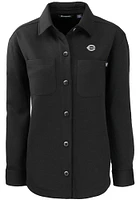 Cutter and Buck Cincinnati Reds Womens Black Mono Roam Shirt Light Weight Jacket