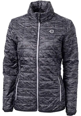 Cutter and Buck Cincinnati Reds Womens Black Mono Rainier PrimaLoft Printed Filled Jacket