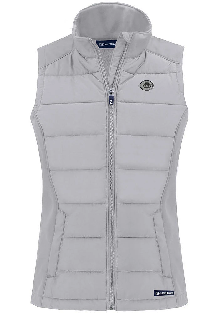 Cutter and Buck Cincinnati Reds Womens Charcoal Mono Evoke Vest