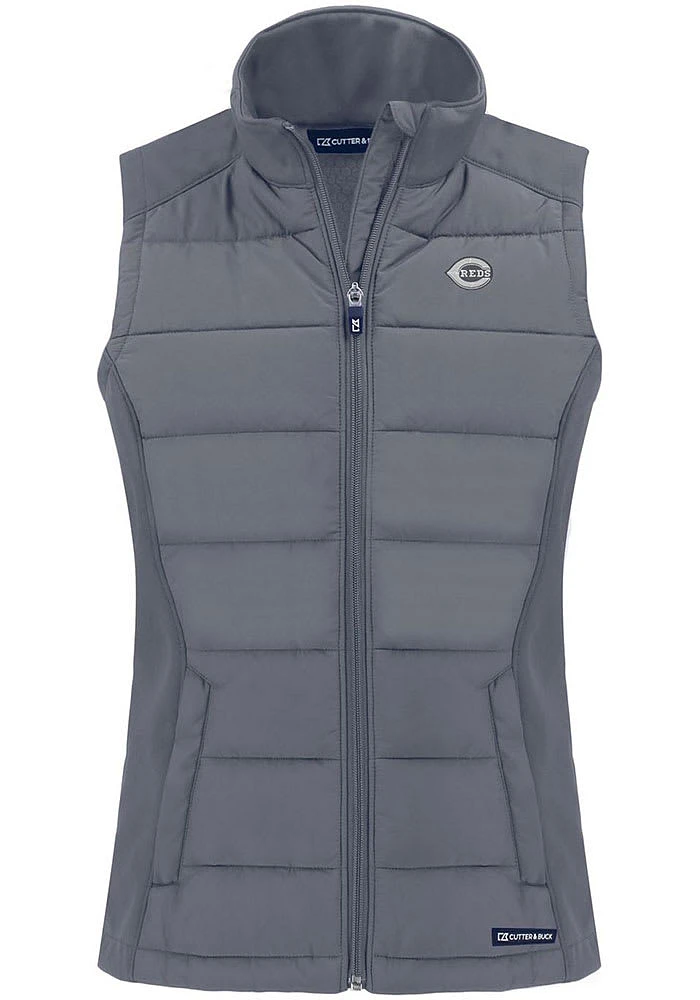 Cutter and Buck Cincinnati Reds Womens Grey Mono Evoke Vest