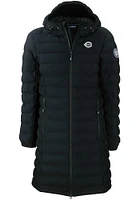 Cutter and Buck Cincinnati Reds Womens Black Mono Mission Ridge Repreve Long Heavy Weight Jacket