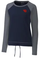 Cutter and Buck Dayton Flyers Womens Navy Blue Response Lightweight Long Sleeve Pullover