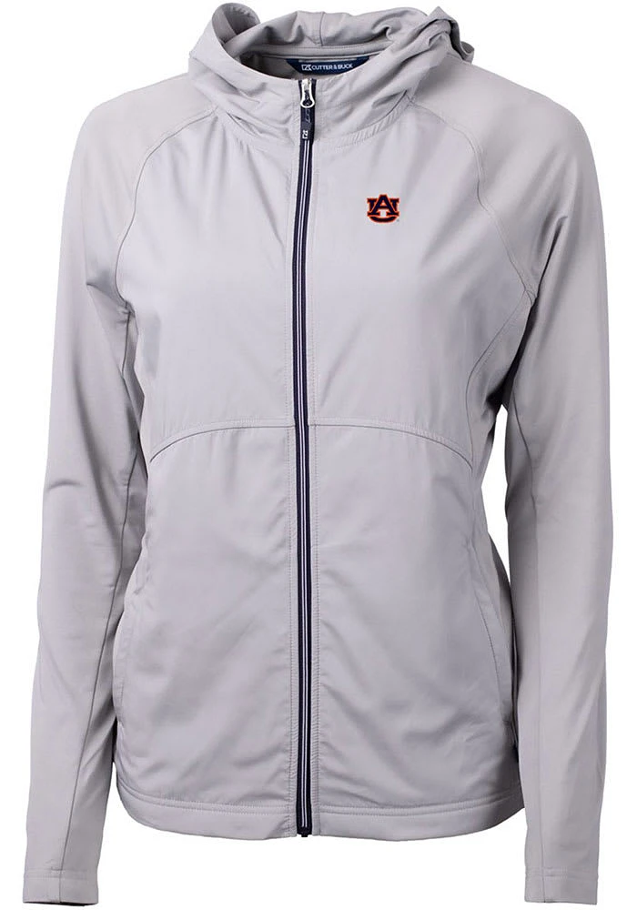Cutter and Buck Auburn Tigers Womens Grey Adapt Eco Light Weight Jacket