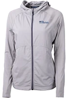 Cutter and Buck Pennsylvania Quakers Womens Grey Adapt Eco Light Weight Jacket