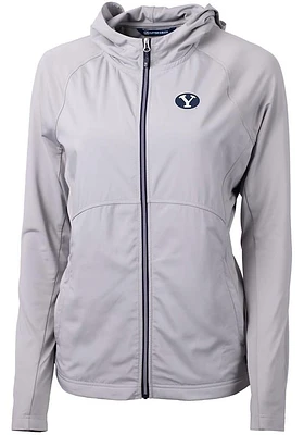Cutter and Buck BYU Cougars Womens Grey Adapt Eco Light Weight Jacket