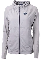 Cutter and Buck BYU Cougars Womens Grey Adapt Eco Light Weight Jacket