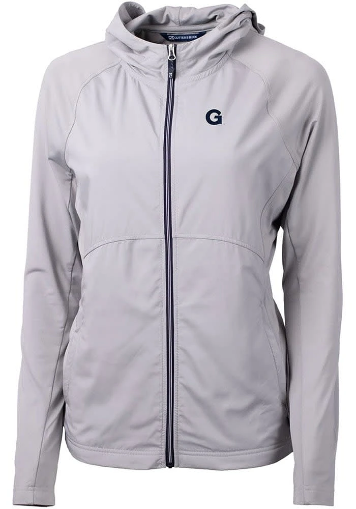 Cutter and Buck Georgetown Hoyas Womens Grey Adapt Eco Light Weight Jacket