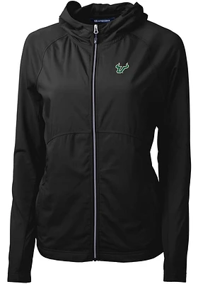 Cutter and Buck South Florida Bulls Womens Black Adapt Eco Light Weight Jacket