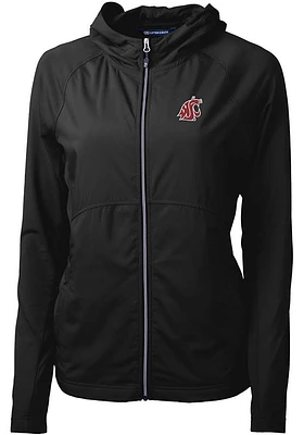Cutter and Buck Washington State Cougars Womens Black Adapt Eco Light Weight Jacket