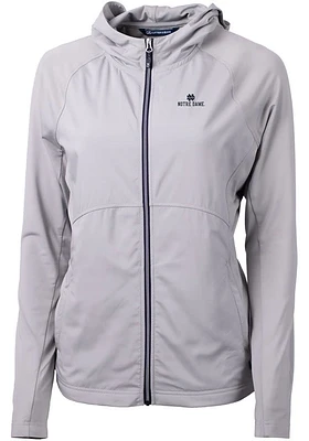 Cutter and Buck Notre Dame Fighting Irish Womens Grey Adapt Eco Light Weight Jacket