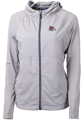 Cutter and Buck Fresno State Bulldogs Womens Grey Adapt Eco Light Weight Jacket