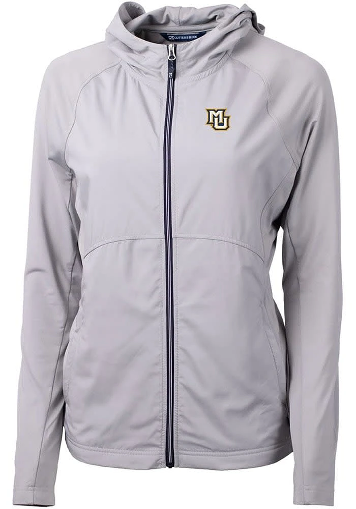 Cutter and Buck Marquette Golden Eagles Womens Grey Adapt Eco Light Weight Jacket