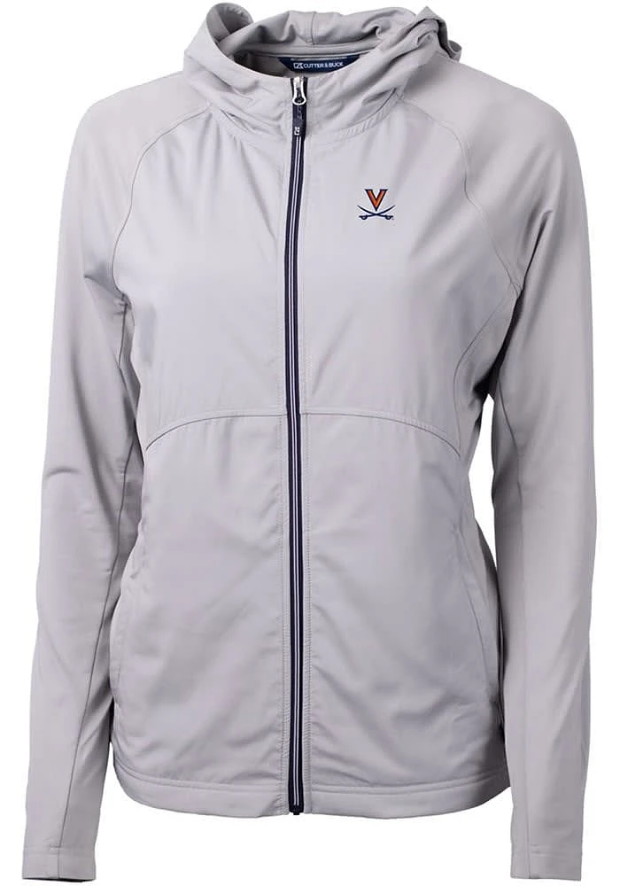 Cutter and Buck Virginia Cavaliers Womens Grey Adapt Eco Light Weight Jacket