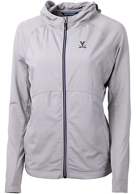 Cutter and Buck Virginia Cavaliers Womens Grey Adapt Eco Light Weight Jacket