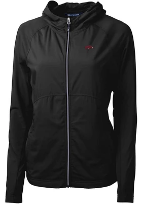 Cutter and Buck Arkansas Razorbacks Womens Black Adapt Eco Light Weight Jacket