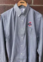 Cutter and Buck Ohio State Buckeyes Mens Black Tattersall Long Sleeve Dress Shirt