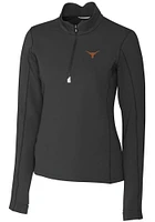 Cutter and Buck Texas Longhorns Womens Black Traverse Qtr Zip