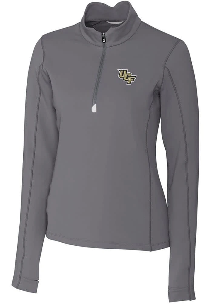 Cutter and Buck UCF Knights Womens Grey Traverse Qtr Zip