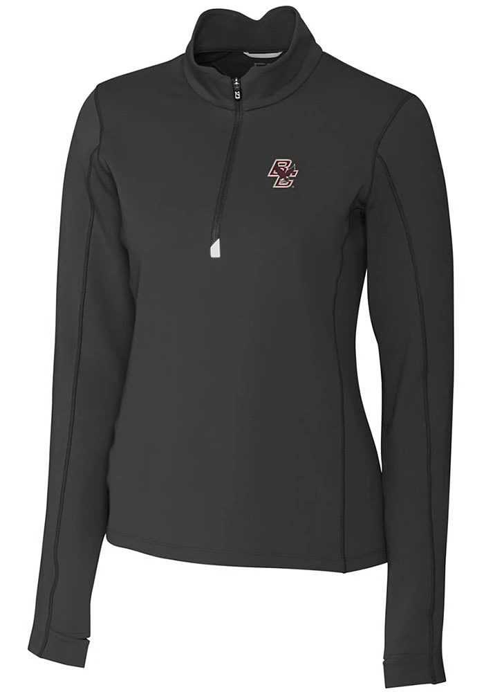 Cutter and Buck Boston College Eagles Womens Black Traverse Qtr Zip