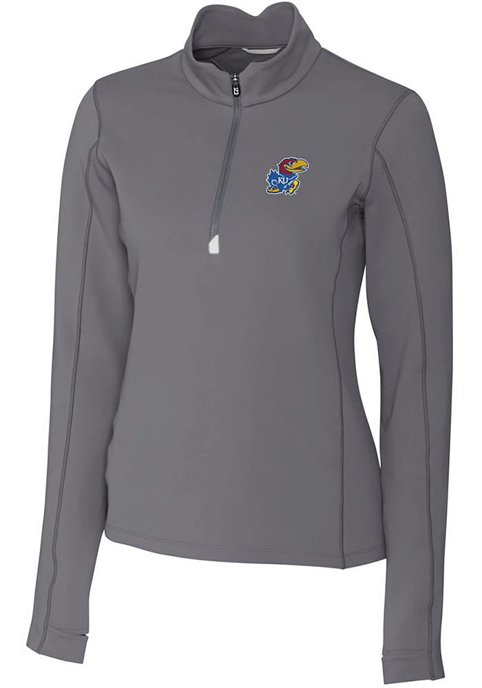 Cutter and Buck Kansas Jayhawks Womens Traverse Qtr Zip