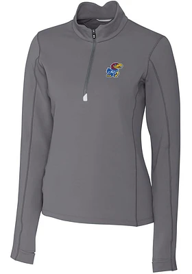 Cutter and Buck Kansas Jayhawks Womens Traverse Qtr Zip
