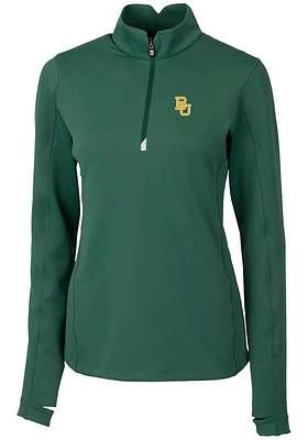 Cutter and Buck Baylor Bears Womens Green Traverse Qtr Zip