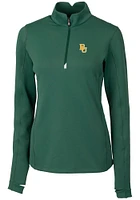 Cutter and Buck Baylor Bears Womens Green Traverse Qtr Zip