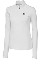 Cutter and Buck Iowa Hawkeyes Womens White Traverse Qtr Zip