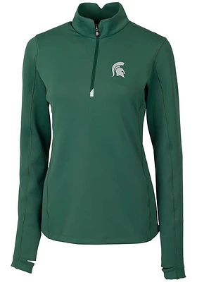 Cutter and Buck Michigan State Spartans Womens Traverse Qtr Zip