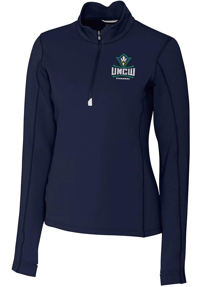 Cutter and Buck UNCW Seahawks Womens Navy Blue Traverse Qtr Zip