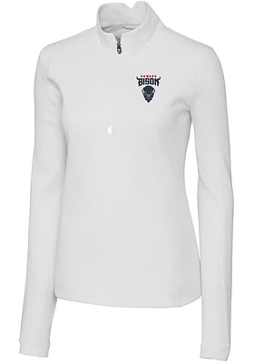 Cutter and Buck Howard Bison Womens White Traverse Qtr Zip