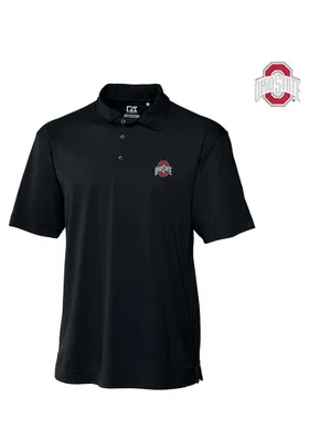 Cutter and Buck Ohio State Buckeyes Mens Black Genre Short Sleeve Polo