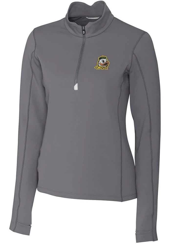 Womens Oregon Ducks Cutter and Buck Traverse Qtr Zip
