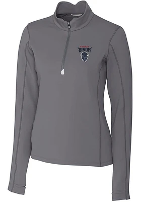 Cutter and Buck Howard Bison Womens Grey Traverse Qtr Zip