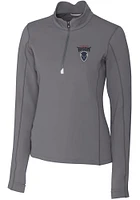Cutter and Buck Howard Bison Womens Grey Traverse Qtr Zip
