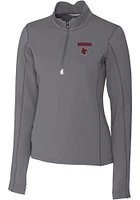 Cutter and Buck Louisville Cardinals Womens Grey Traverse Qtr Zip