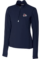 Cutter and Buck Fresno State Bulldogs Womens Navy Blue Traverse Qtr Zip