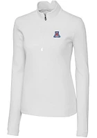 Cutter and Buck Arizona Wildcats Womens White Traverse Qtr Zip