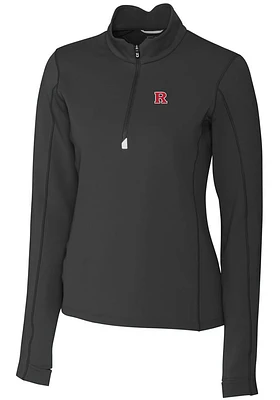 Cutter and Buck Rutgers Scarlet Knights Womens Black Traverse Qtr Zip