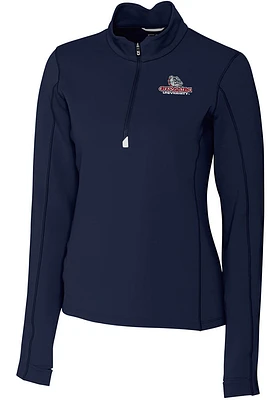 Cutter and Buck Gonzaga Bulldogs Womens Navy Blue Traverse Qtr Zip