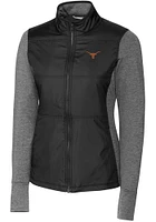 Cutter and Buck Texas Longhorns Womens Black Stealth Hybrid Quilted Medium Weight Jacket